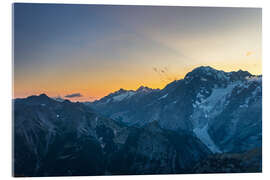 Acrylglasbild Monte Bianco oder Mont Blanc bei Sonnenaufgang, italienische Seite