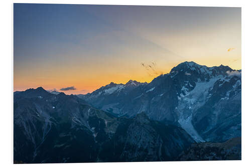 Foam board print Monte Bianco or Mont Blanc at sunrise, italian side