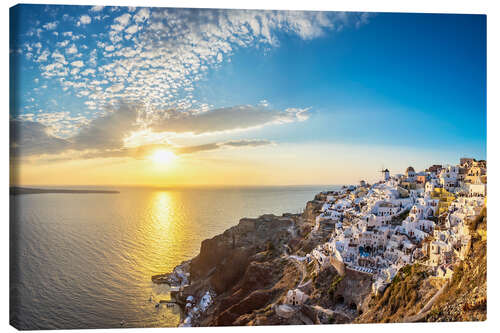 Quadro em tela Santorini at sunset