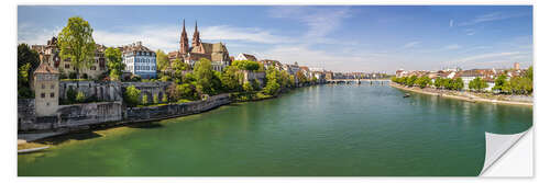 Wall sticker Panorama Basel old town on the Rhine (Switzerland)