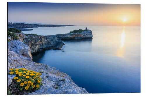 Tableau en aluminium Lever du soleil à Porto Cristo