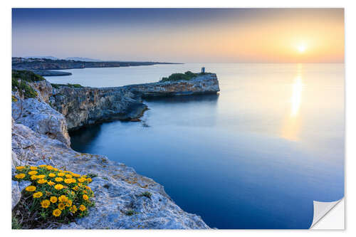 Selvklebende plakat Sunrise in Porto Cristo