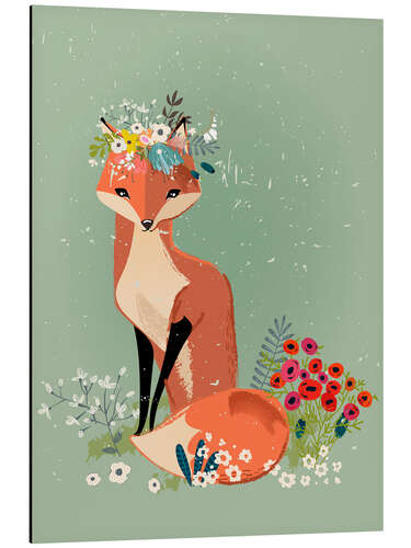 Aluminium print Fox in the Spring