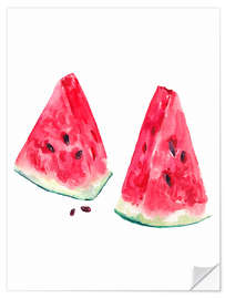 Sisustustarra watercolor slices of watermelon