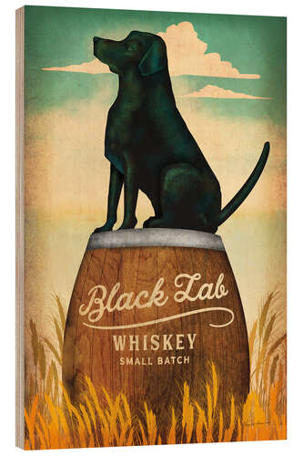 Holzbild Black Lab Whiskey