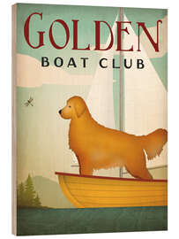 Wood print Golden Boat Club