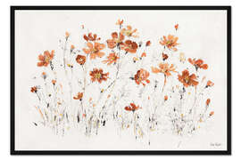 Gerahmter Kunstdruck Wildblumen in orange