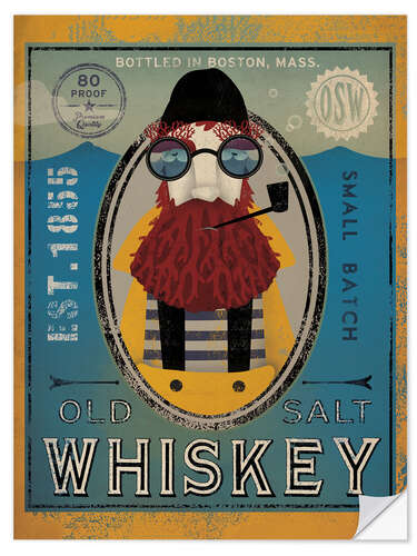 Wandsticker Seemann IV Old Salt Whiskey