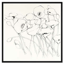 Gerahmter Kunstdruck Mohnblumen Studie I