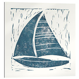 Galleriprint Sailing ship linocut on white IV