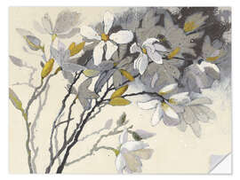 Selvklebende plakat Magnolia painting