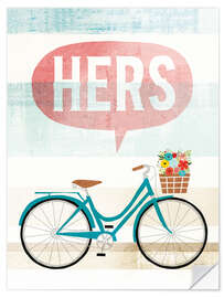 Selvklebende plakat Her bike II