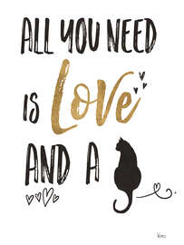 Magnettafel Katzenliebe (Englisch)