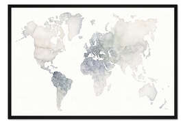 Gerahmter Kunstdruck Aquarell Wanderlust