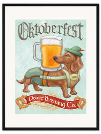 Gerahmter Kunstdruck Dackel III Oktoberfest