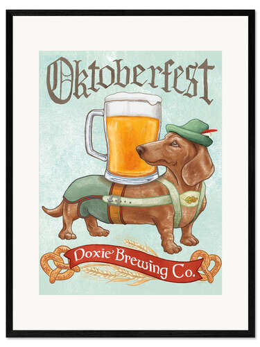 Gerahmter Kunstdruck Dackel III Oktoberfest