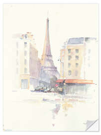 Wandsticker Paris am Morgen