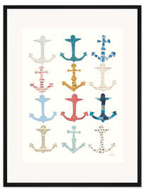 Gerahmter Kunstdruck Anker Design V