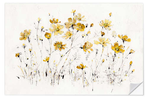 Selvklebende plakat Wildflowers in yellow I