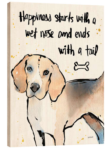 Hout print Dogs make happy (English)