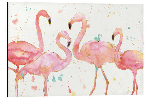 Tableau en aluminium Flamants roses I