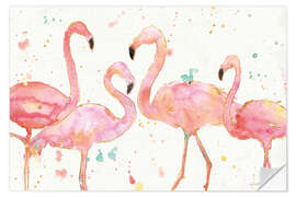 Wandsticker Flamingo-Fieber I