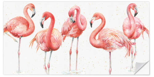 Wandsticker Rosa Flamingos VIII