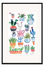 Gerahmter Kunstdruck Funky Kaktus Collage I