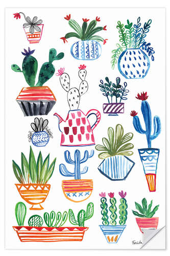 Wall sticker Funky Cactus Collage I