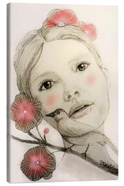 Leinwandbild Melodie in zartem Rot - Sylvie Demers