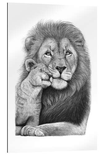 Gallery print Lion with lion cub