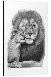 Magnettafel Löwe mit Löwenbaby