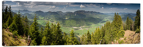 Quadro em tela Panoramic View of Jachenau Valley, Bavaria, Germany