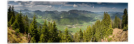 Foam board print Panoramic View of Jachenau Valley, Bavaria, Germany