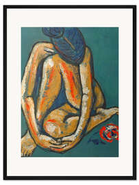 Gerahmter Kunstdruck In Love - Akt mit Rose