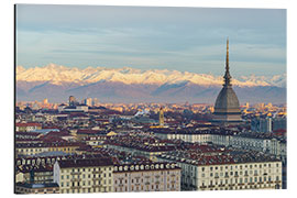 Tableau en aluminium Vue sur Turin et les Alpes