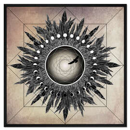 Gerahmter Kunstdruck Crone Mond Mandala