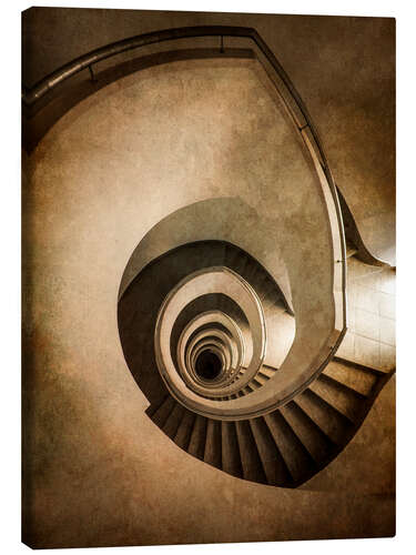 Canvas print Spiral staircase in brown colors