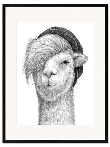 Innrammet kunsttrykk Lama
