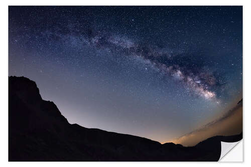 Vinilo para la pared Milky Way arch and starry sky at high altitude in summertime on the Alps