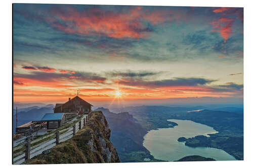 Stampa su alluminio Sunset at Mount Schafberg