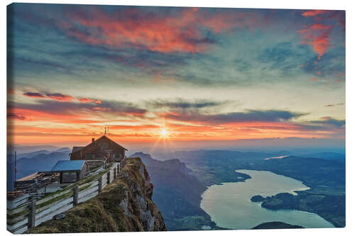 Tableau sur toile Sunset at Mount Schafberg