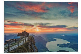 Magnettafel Sonnenuntergang auf Schafberg über Mondsee