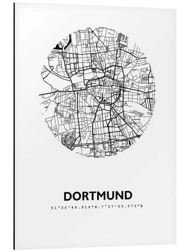 Quadro em alumínio City map of Dortmund I