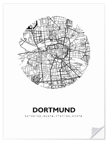 Naklejka na ścianę City map of Dortmund I