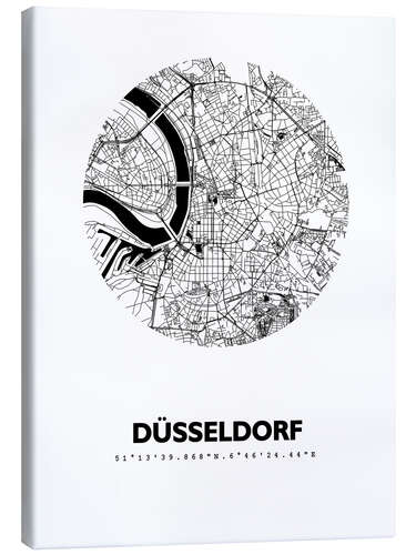 Canvastavla City map of Dusseldorf VI