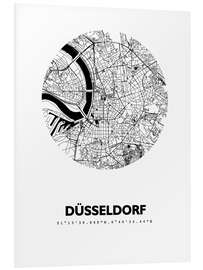 Stampa su PVC Mappa della città di Dusseldorf VI