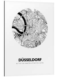 Magnettafel Stadtplan von Düsseldorf VI