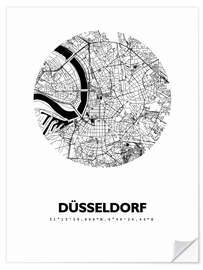 Sticker mural Plan de la ville de Düsseldorf VI