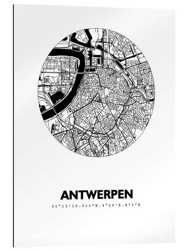 Galleriprint City map of Antwerp, circle